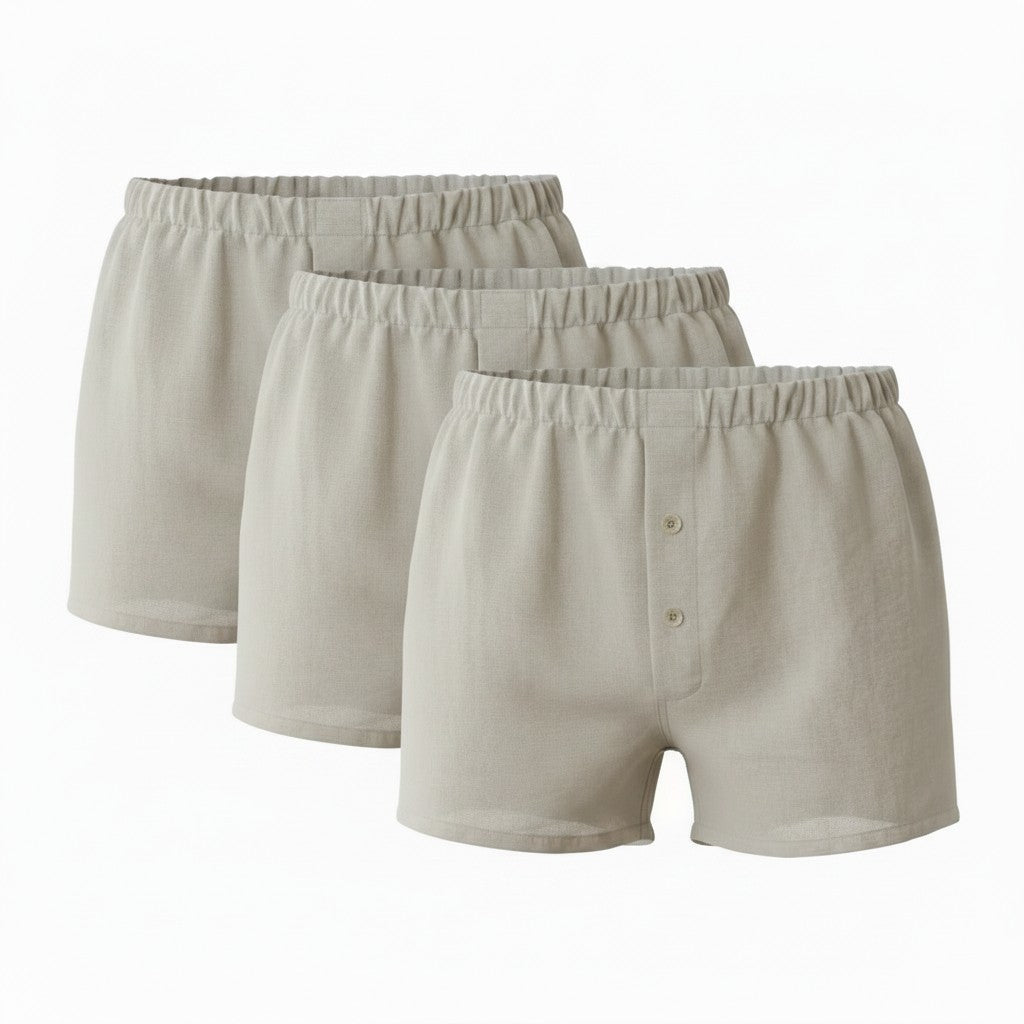 Organic Linen Boxer Shorts: 3-Pack