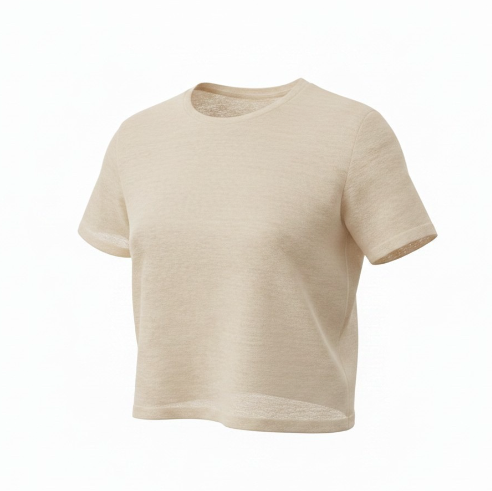 Organic Linen Cropped T-Shirt